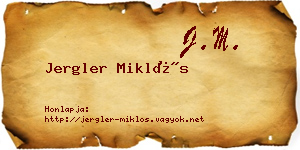 Jergler Miklós névjegykártya