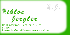 miklos jergler business card
